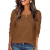 image:imageZeagoo Christmas Long Sleeve Shirts for Women Winter 2025 Ladies Tops and Blouses Casual Fashion ClothingBrown
