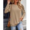 image:imageZeagoo Christmas Long Sleeve Shirts for Women Winter 2025 Ladies Tops and Blouses Casual Fashion ClothingLight Brown