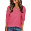 image:imageZeagoo Christmas Long Sleeve Shirts for Women Winter 2025 Ladies Tops and Blouses Casual Fashion ClothingRose Red