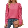 image:imageZeagoo Christmas Long Sleeve Shirts for Women Winter 2025 Ladies Tops and Blouses Casual Fashion ClothingRose Red