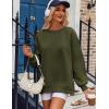 image:imageZeagoo Womens Sweatshirt Long Sleeve Color Block Fleece Hoodies Fall Casual Crewneck Pullover Tunic Tops 2024Army Green