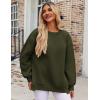 image:imageZeagoo Womens Sweatshirt Long Sleeve Color Block Fleece Hoodies Fall Casual Crewneck Pullover Tunic Tops 2024Army Green