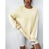 image:imageZeagoo Womens Sweatshirt Long Sleeve Color Block Fleece Hoodies Fall Casual Crewneck Pullover Tunic Tops 2024Beige