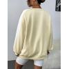 image:imageZeagoo Womens Sweatshirt Long Sleeve Color Block Fleece Hoodies Fall Casual Crewneck Pullover Tunic Tops 2024Beige