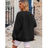 image:imageZeagoo Womens Sweatshirt Long Sleeve Color Block Fleece Hoodies Fall Casual Crewneck Pullover Tunic Tops 2024Black