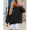 image:imageZeagoo Womens Sweatshirt Long Sleeve Color Block Fleece Hoodies Fall Casual Crewneck Pullover Tunic Tops 2024Black