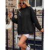 image:imageZeagoo Womens Sweatshirt Long Sleeve Color Block Fleece Hoodies Fall Casual Crewneck Pullover Tunic Tops 2024Black