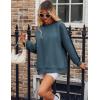 image:imageZeagoo Womens Sweatshirt Long Sleeve Color Block Fleece Hoodies Fall Casual Crewneck Pullover Tunic Tops 2024Blue