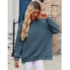 image:imageZeagoo Womens Sweatshirt Long Sleeve Color Block Fleece Hoodies Fall Casual Crewneck Pullover Tunic Tops 2024Blue