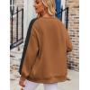 image:imageZeagoo Womens Sweatshirt Long Sleeve Color Block Fleece Hoodies Fall Casual Crewneck Pullover Tunic Tops 2024Light Brown