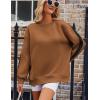 image:imageZeagoo Womens Sweatshirt Long Sleeve Color Block Fleece Hoodies Fall Casual Crewneck Pullover Tunic Tops 2024Light Brown