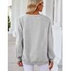 image:imageZeagoo Womens Sweatshirt Long Sleeve Color Block Fleece Hoodies Fall Casual Crewneck Pullover Tunic Tops 2024Light Grey