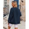 image:imageZeagoo Womens Sweatshirt Long Sleeve Color Block Fleece Hoodies Fall Casual Crewneck Pullover Tunic Tops 2024Navy