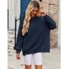 image:imageZeagoo Womens Sweatshirt Long Sleeve Color Block Fleece Hoodies Fall Casual Crewneck Pullover Tunic Tops 2024Navy