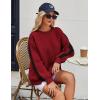 image:imageZeagoo Womens Sweatshirt Long Sleeve Color Block Fleece Hoodies Fall Casual Crewneck Pullover Tunic Tops 2024Wine Red