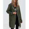 image:imageZeagoo Womens Zip Up Hoodies Long Tunic Sweatshirts Oversized Fleece Casual Long Sleeve 2024 Fall Hoodie Jacket Coat01 Army Green
