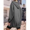 image:imageZeagoo Womens Zip Up Hoodies Long Tunic Sweatshirts Oversized Fleece Casual Long Sleeve 2024 Fall Hoodie Jacket Coat01 Dark Grey