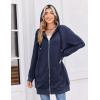 image:imageZeagoo Womens Zip Up Hoodies Long Tunic Sweatshirts Oversized Fleece Casual Long Sleeve 2024 Fall Hoodie Jacket Coat01 Dark Navy Blue