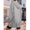 image:imageZeagoo Womens Zip Up Hoodies Long Tunic Sweatshirts Oversized Fleece Casual Long Sleeve 2024 Fall Hoodie Jacket Coat01 Grey