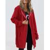 image:imageZeagoo Womens Zip Up Hoodies Long Tunic Sweatshirts Oversized Fleece Casual Long Sleeve 2024 Fall Hoodie Jacket Coat01 Red