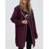 image:imageZeagoo Womens Zip Up Hoodies Long Tunic Sweatshirts Oversized Fleece Casual Long Sleeve 2024 Fall Hoodie Jacket Coat01 Wine Red