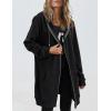 image:imageZeagoo Womens Zip Up Hoodies Long Tunic Sweatshirts Oversized Fleece Casual Long Sleeve 2024 Fall Hoodie Jacket CoatBlack