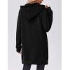 image:imageZeagoo Womens Zip Up Hoodies Long Tunic Sweatshirts Oversized Fleece Casual Long Sleeve 2024 Fall Hoodie Jacket CoatBlack Letter Print