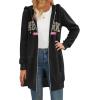 image:imageZeagoo Womens Zip Up Hoodies Long Tunic Sweatshirts Oversized Fleece Casual Long Sleeve 2024 Fall Hoodie Jacket CoatBlack Letter Print