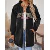 image:imageZeagoo Womens Zip Up Hoodies Long Tunic Sweatshirts Oversized Fleece Casual Long Sleeve 2024 Fall Hoodie Jacket CoatBlack Letter Print