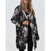 image:imageZeagoo Womens Zip Up Hoodies Long Tunic Sweatshirts Oversized Fleece Casual Long Sleeve 2024 Fall Hoodie Jacket CoatBlack Tie Dye Without Fleece