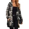 image:imageZeagoo Womens Zip Up Hoodies Long Tunic Sweatshirts Oversized Fleece Casual Long Sleeve 2024 Fall Hoodie Jacket CoatBlack Tie Dye Without Fleece