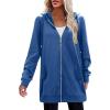 image:imageZeagoo Womens Zip Up Hoodies Long Tunic Sweatshirts Oversized Fleece Casual Long Sleeve 2024 Fall Hoodie Jacket CoatBlue