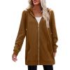 image:imageZeagoo Womens Zip Up Hoodies Long Tunic Sweatshirts Oversized Fleece Casual Long Sleeve 2024 Fall Hoodie Jacket CoatBrown