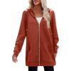 image:imageZeagoo Womens Zip Up Hoodies Long Tunic Sweatshirts Oversized Fleece Casual Long Sleeve 2024 Fall Hoodie Jacket CoatCaramel