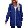 image:imageZeagoo Womens Zip Up Hoodies Long Tunic Sweatshirts Oversized Fleece Casual Long Sleeve 2024 Fall Hoodie Jacket CoatDark Blue
