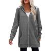 image:imageZeagoo Womens Zip Up Hoodies Long Tunic Sweatshirts Oversized Fleece Casual Long Sleeve 2024 Fall Hoodie Jacket CoatDark Grey