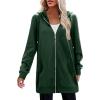 image:imageZeagoo Womens Zip Up Hoodies Long Tunic Sweatshirts Oversized Fleece Casual Long Sleeve 2024 Fall Hoodie Jacket CoatGreen