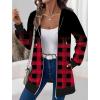 image:imageZeagoo Womens Zip Up Hoodies Long Tunic Sweatshirts Oversized Fleece Casual Long Sleeve 2024 Fall Hoodie Jacket CoatPlaidprint