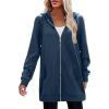 image:imageZeagoo Womens Zip Up Hoodies Long Tunic Sweatshirts Oversized Fleece Casual Long Sleeve 2024 Fall Hoodie Jacket CoatRoyal Blue