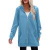 image:imageZeagoo Womens Zip Up Hoodies Long Tunic Sweatshirts Oversized Fleece Casual Long Sleeve 2024 Fall Hoodie Jacket CoatSky Blue