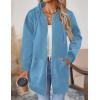 image:imageZeagoo Womens Zip Up Hoodies Long Tunic Sweatshirts Oversized Fleece Casual Long Sleeve 2024 Fall Hoodie Jacket CoatSky Blue