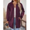 image:imageZeagoo Womens Zip Up Hoodies Long Tunic Sweatshirts Oversized Fleece Casual Long Sleeve 2024 Fall Hoodie Jacket CoatWine Red