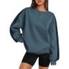 image:imageZeagoo Womens Sweatshirt Long Sleeve Color Block Fleece Hoodies Fall Casual Crewneck Pullover Tunic Tops 2024Blue