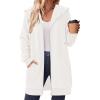 image:imageZeagoo Womens Zip Up Hoodies Long Tunic Sweatshirts Oversized Fleece Casual Long Sleeve 2024 Fall Hoodie Jacket Coat01 White