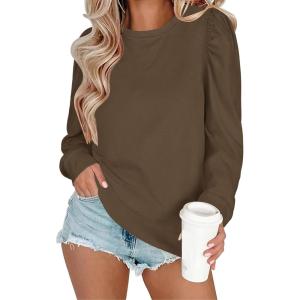 image:imageZeagoo Christmas Long Sleeve Shirts for Women Winter 2025 Ladies Tops and Blouses Casual Fashion ClothingKhaki