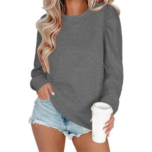 image:imageZeagoo Christmas Long Sleeve Shirts for Women Winter 2025 Ladies Tops and Blouses Casual Fashion ClothingLight Grey
