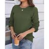 image:imageZeagoo Fall Sweaters for Women 2025 Casual Crewneck Knit Long Sleeve Loose Pullover Sweater Outfits TopsArmy Green
