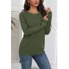 image:imageZeagoo Fall Sweaters for Women 2025 Casual Crewneck Knit Long Sleeve Loose Pullover Sweater Outfits TopsArmy Green