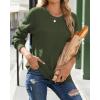 image:imageZeagoo Fall Sweaters for Women 2025 Casual Crewneck Knit Long Sleeve Loose Pullover Sweater Outfits TopsArmy Green