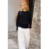 image:imageZeagoo Fall Sweaters for Women 2025 Casual Crewneck Knit Long Sleeve Loose Pullover Sweater Outfits TopsBlack